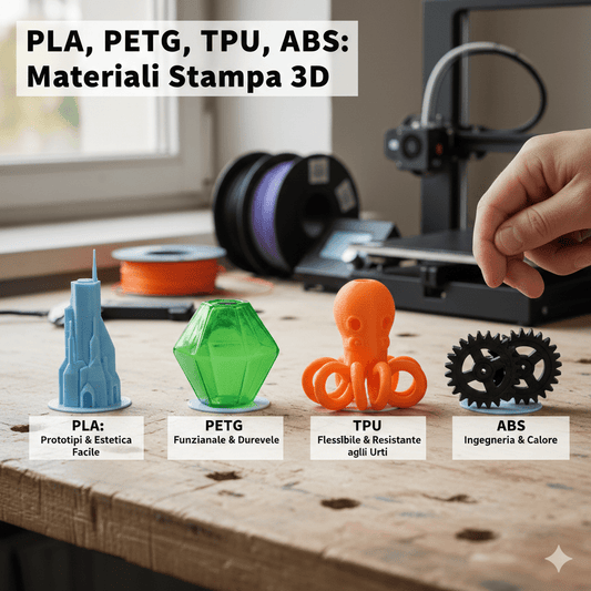 PLA, PETG, TPU, ABS: quale materiale scegliere per la tua stampa 3D? - Polythink3D