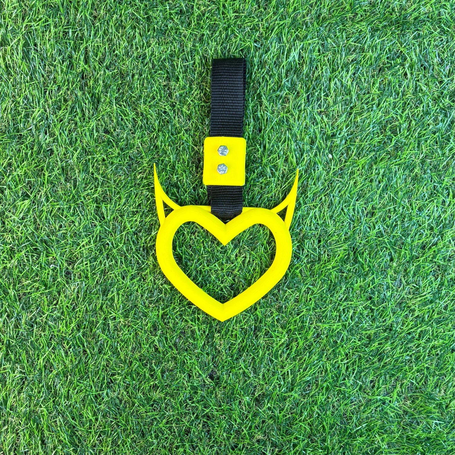Tsurikawa Devil - Cinturino Cuore Auto Style JDM Tuning - Polythink3D Colore Giallo acceso