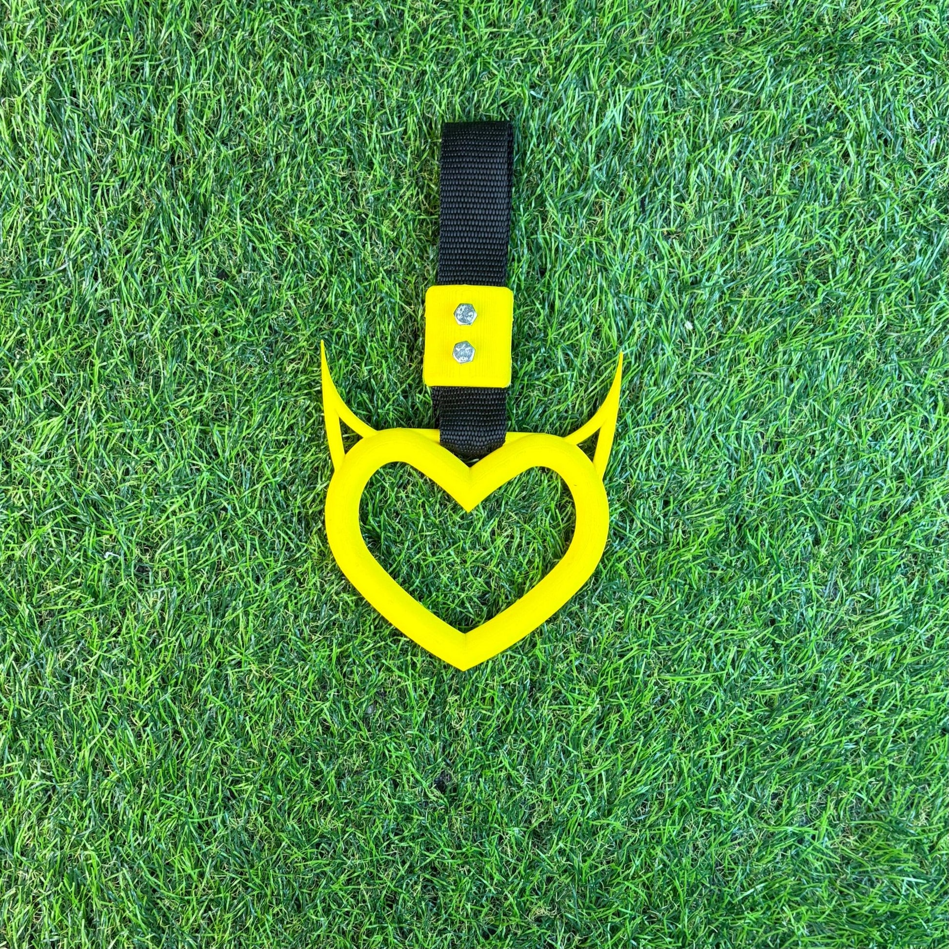 Tsurikawa Devil - Cinturino Cuore Auto Style JDM Tuning - Polythink3D Colore Giallo acceso