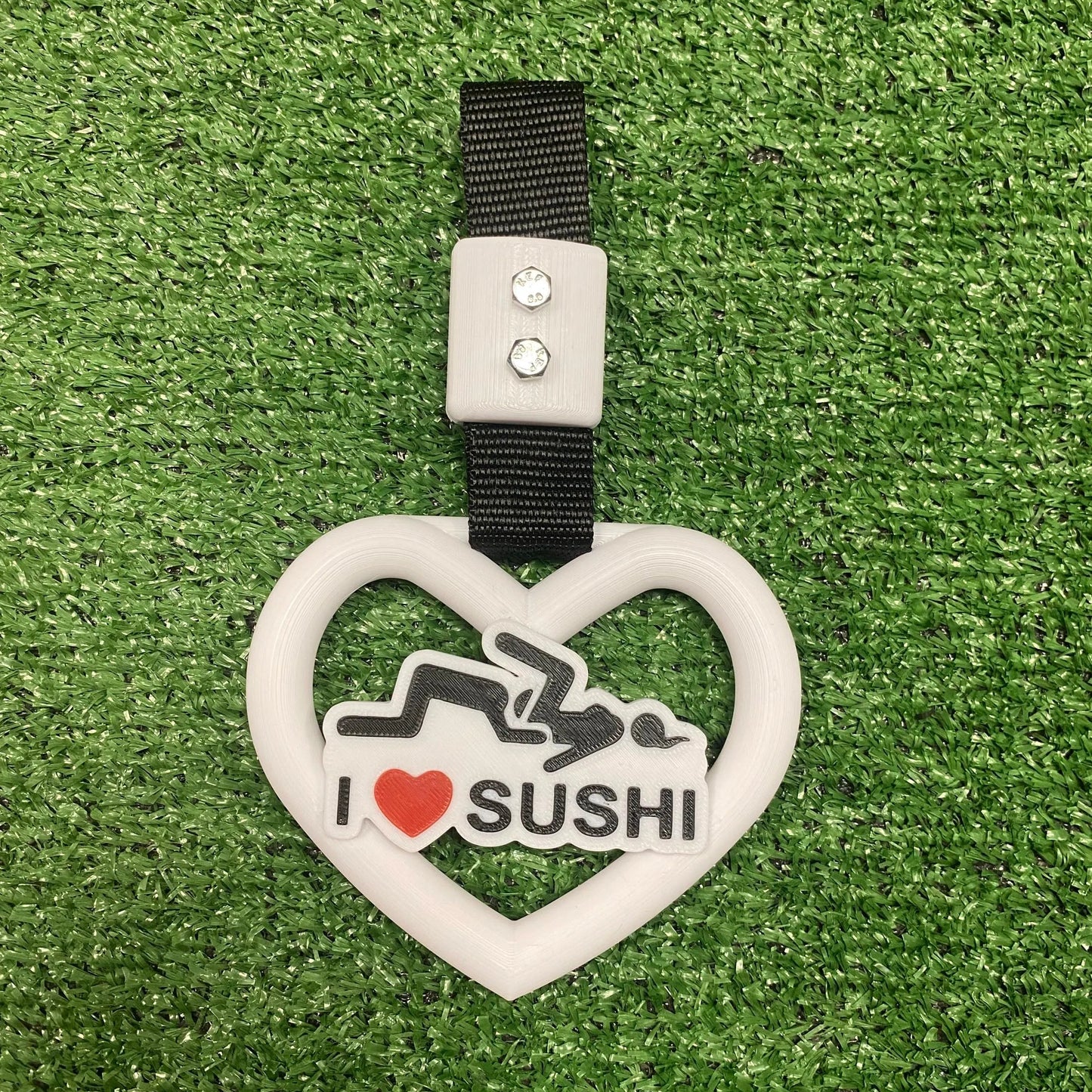 Tsurikawa design I love sushi, forma cuore in stampa 3d.