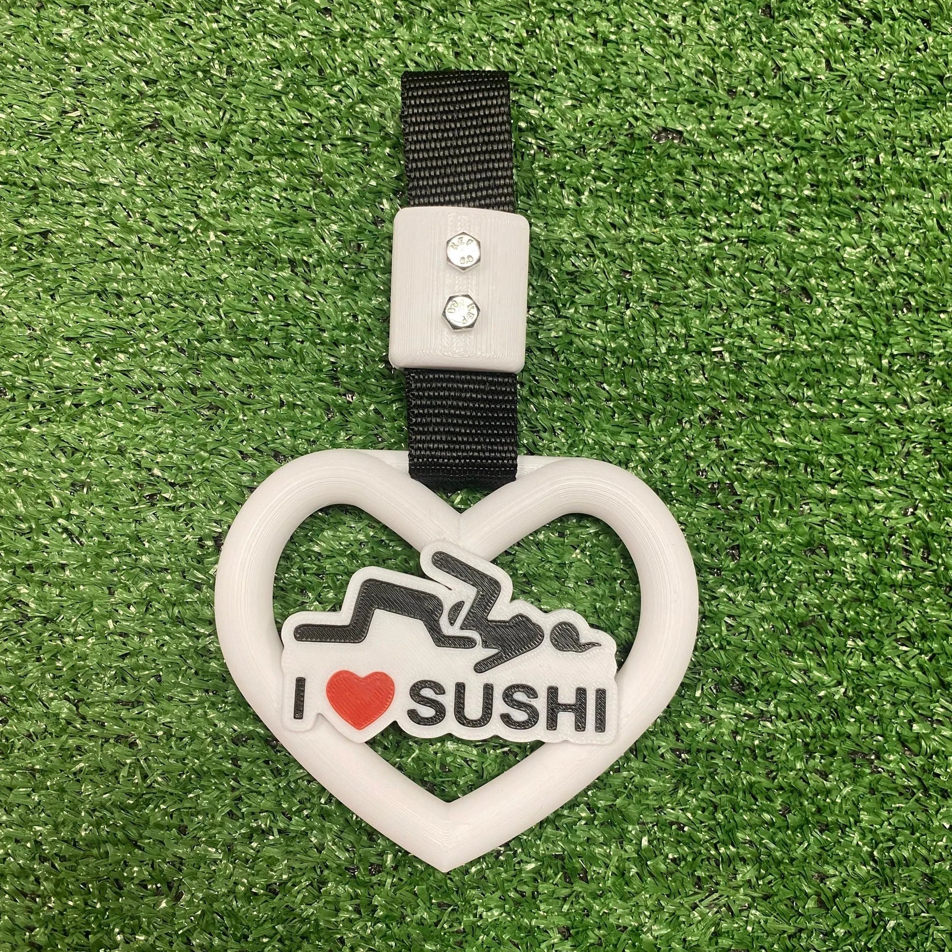 Tsurikawa design I love sushi, forma cuore in stampa 3d.